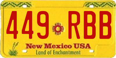 NM license plate 449RBB