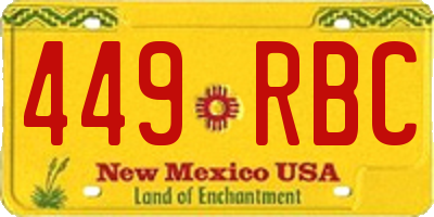 NM license plate 449RBC