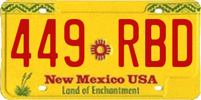 NM license plate 449RBD