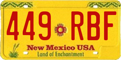 NM license plate 449RBF