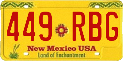 NM license plate 449RBG