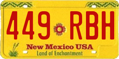 NM license plate 449RBH