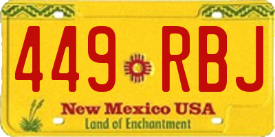NM license plate 449RBJ