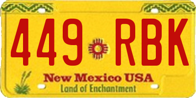 NM license plate 449RBK