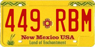 NM license plate 449RBM