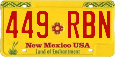 NM license plate 449RBN