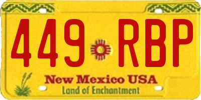NM license plate 449RBP