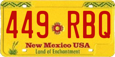 NM license plate 449RBQ