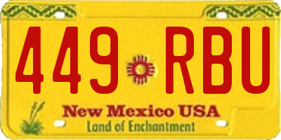 NM license plate 449RBU