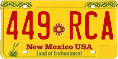 NM license plate 449RCA