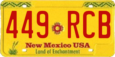 NM license plate 449RCB