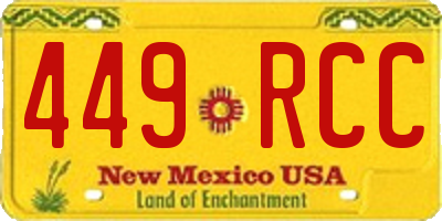 NM license plate 449RCC