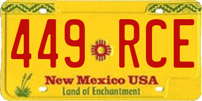 NM license plate 449RCE