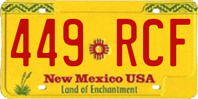 NM license plate 449RCF