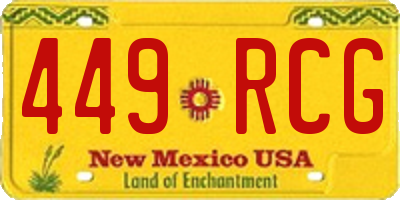 NM license plate 449RCG