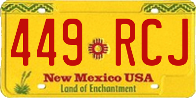NM license plate 449RCJ