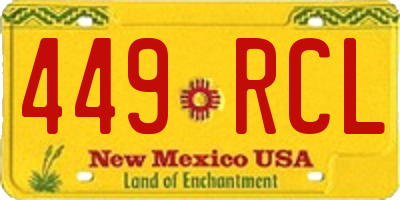 NM license plate 449RCL