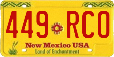 NM license plate 449RCO