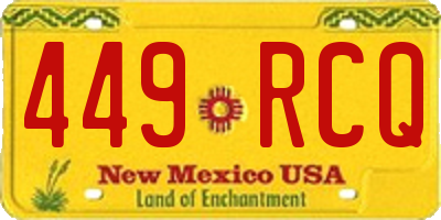 NM license plate 449RCQ