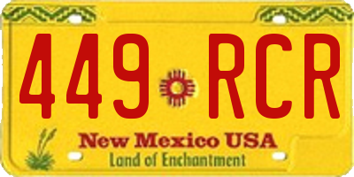 NM license plate 449RCR