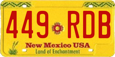 NM license plate 449RDB