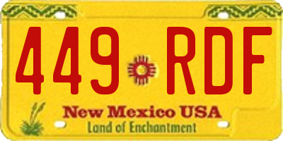 NM license plate 449RDF