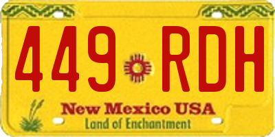 NM license plate 449RDH