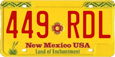 NM license plate 449RDL