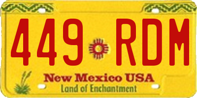 NM license plate 449RDM