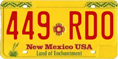 NM license plate 449RDO