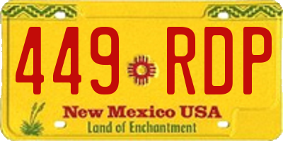 NM license plate 449RDP