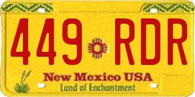 NM license plate 449RDR