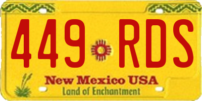 NM license plate 449RDS
