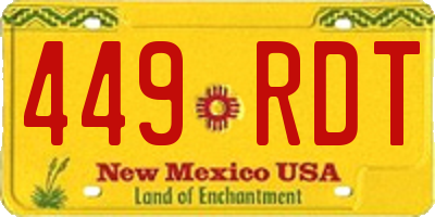 NM license plate 449RDT