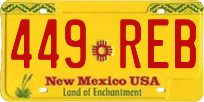 NM license plate 449REB