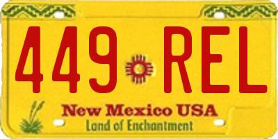 NM license plate 449REL