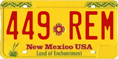 NM license plate 449REM
