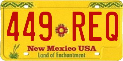 NM license plate 449REQ