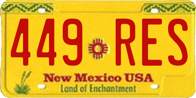 NM license plate 449RES