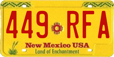 NM license plate 449RFA