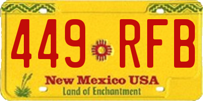 NM license plate 449RFB