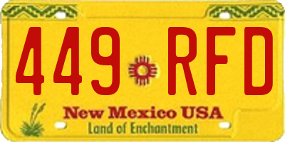 NM license plate 449RFD