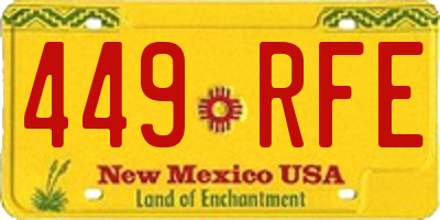 NM license plate 449RFE