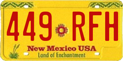 NM license plate 449RFH