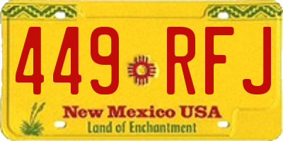 NM license plate 449RFJ