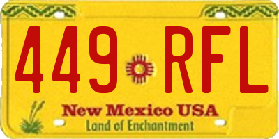 NM license plate 449RFL