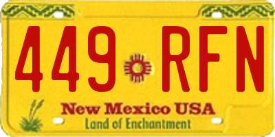 NM license plate 449RFN