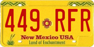 NM license plate 449RFR