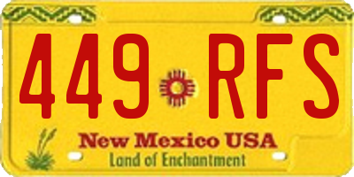 NM license plate 449RFS