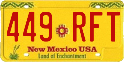 NM license plate 449RFT